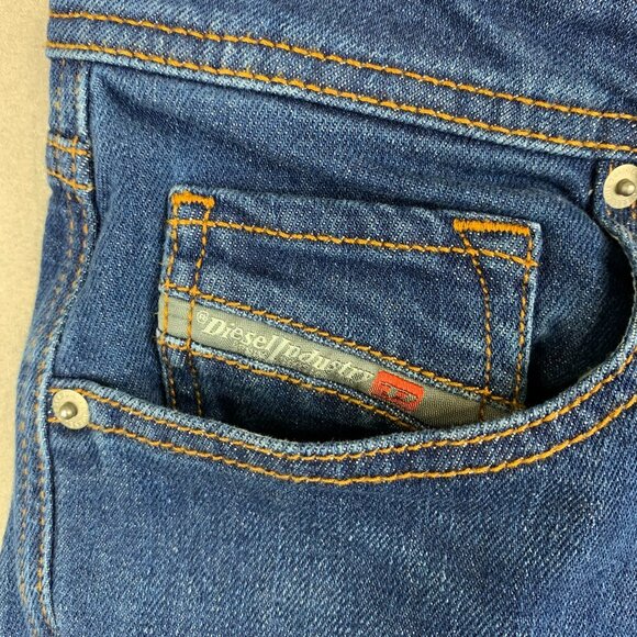 Diesel Mens Pants 33 Blue Jeans Larkee-Beex Regular Tapered Stretch Denim 33x29 - Picture 4 of 13